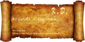 Kristóf Darinka névjegykártya